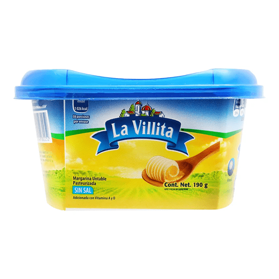 Margarina sin sal La Villita 190g