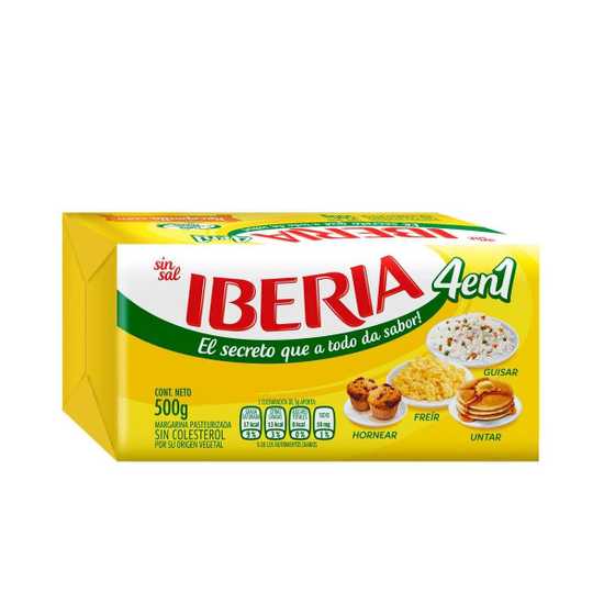 Margarina sin sal 4 en 1 Iberia 500g